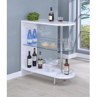 Coaster Furniture 101064 3-tier Bar Unit Glossy White and Clear